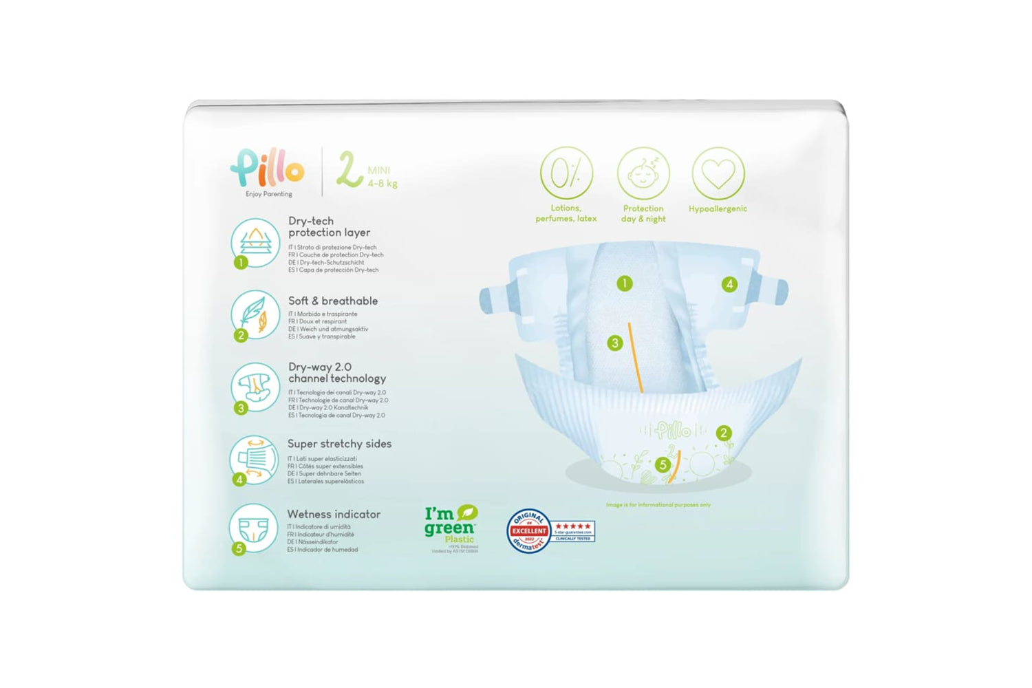 Pillo - 10415 Baby Nappies 186 Pcs Size 2 (4-8 Kg)-3