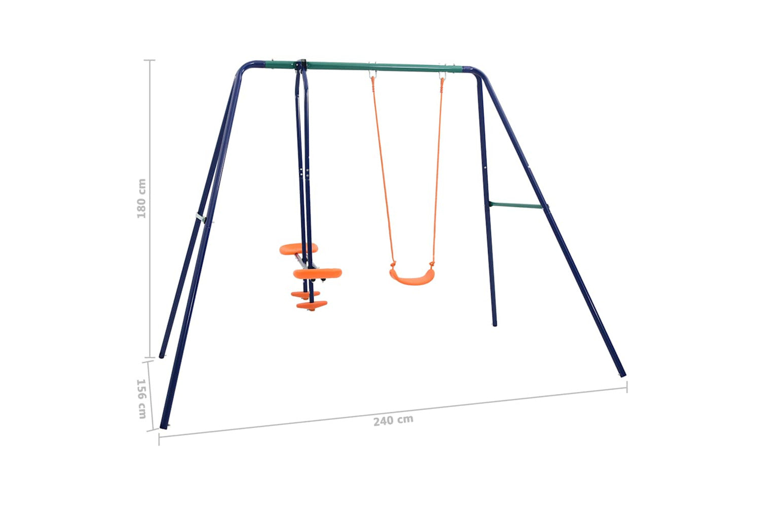Vidaxl Swing Set With 3 Seats Steel-9