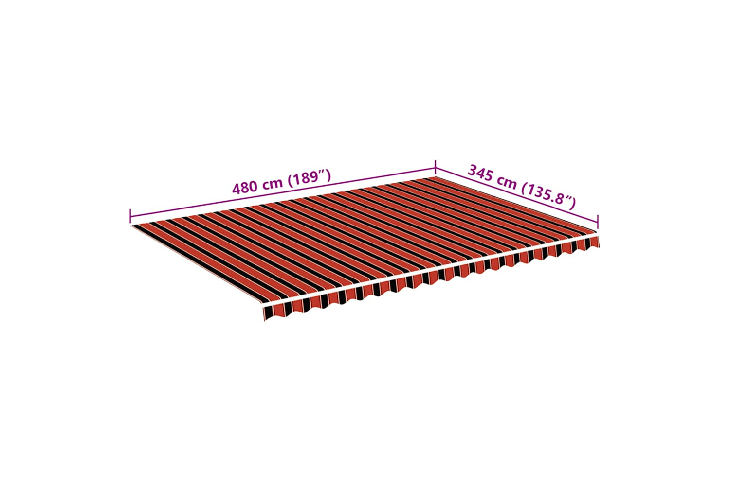 Vidaxl 311962 Replacement Fabric For Awning Orange And Brown 5x3.5 M-5