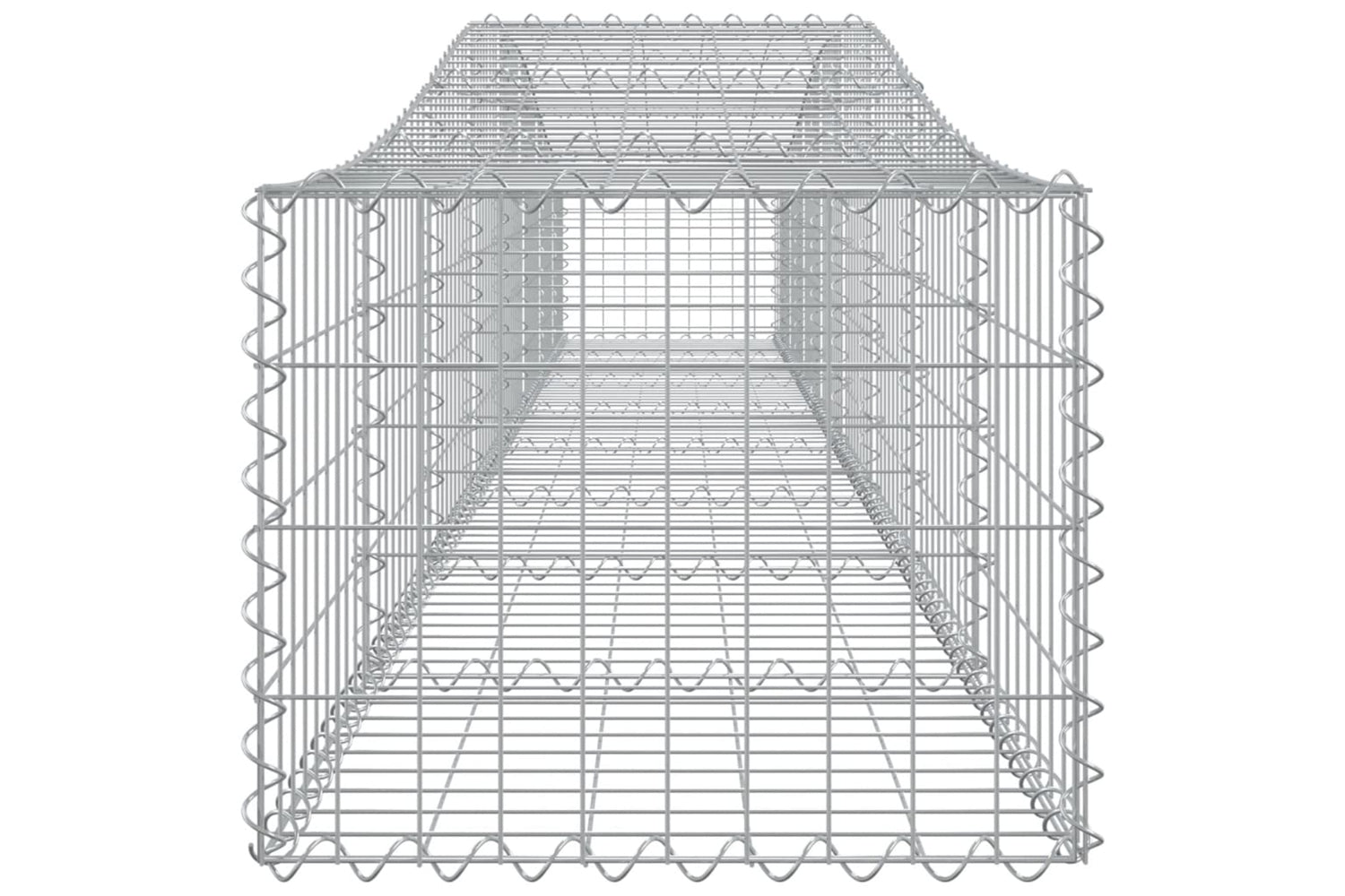 vidaXL 3145917 Arched Gabion Baskets 2 Pcs 400x50x40/60cm Galvanised Iron-4