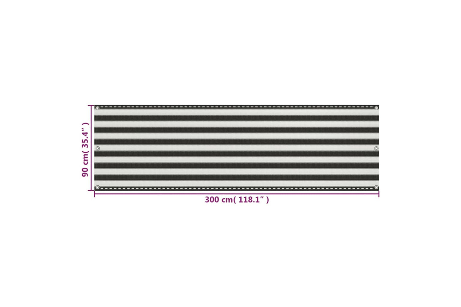 vidaXL 310852 Balcony Screen Hdpe 90x300cm Anthracite And White-5