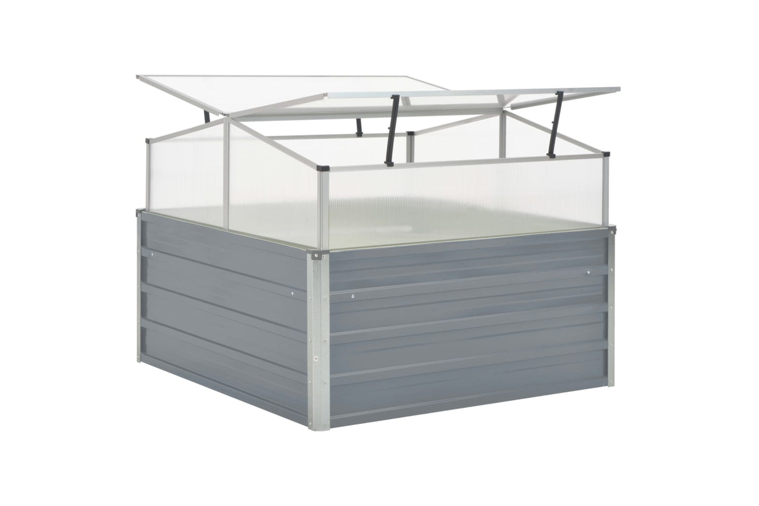 Vidaxl Greenhouse 100x100x85 Cm Galvanised Steel Grey-4