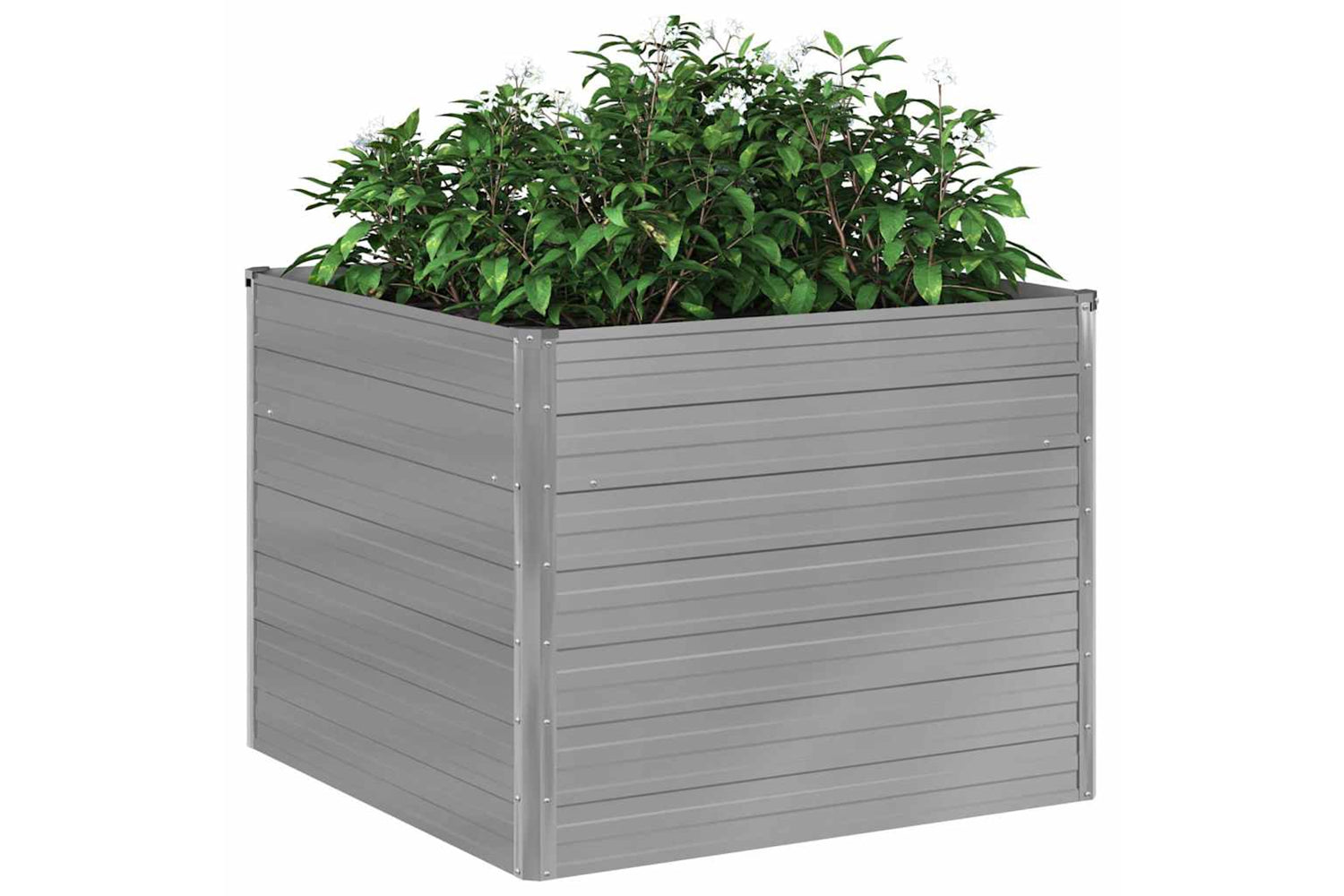 Vidaxl Raised Garden Bed 100x100x77 Cm Galvanised Steel Grey-4