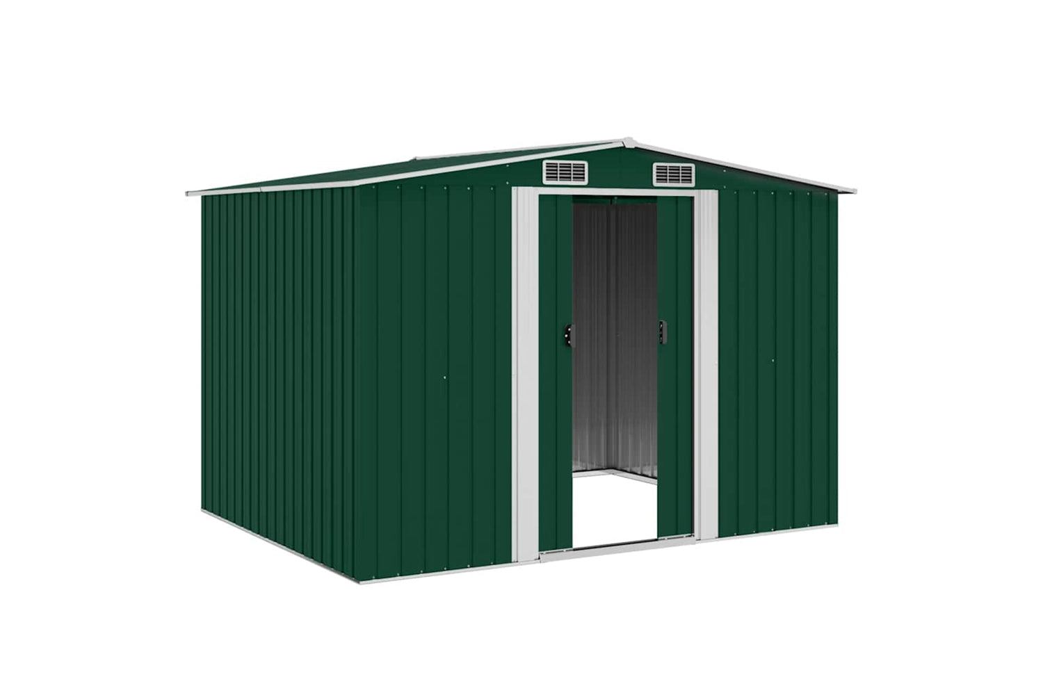 vidaXL 42910 Garden Storage Shed Green Metal 257x205x178cm-3