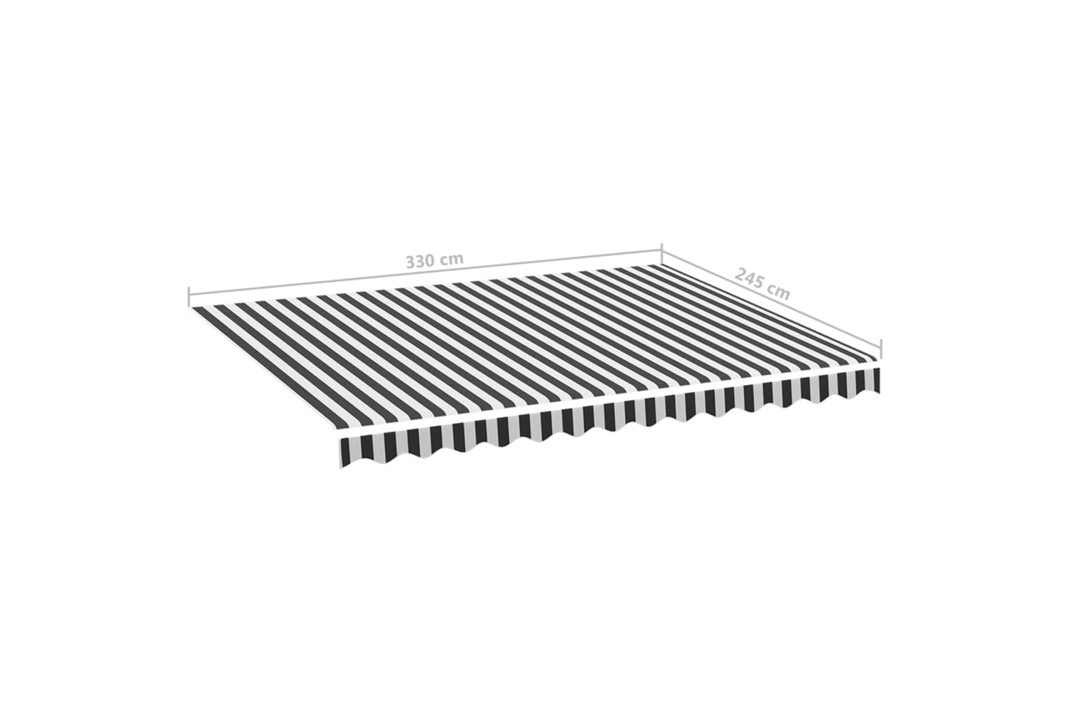Vidaxl 311986 Replacement Fabric For Awning Anthracite And White 3.5x2.5 M-5
