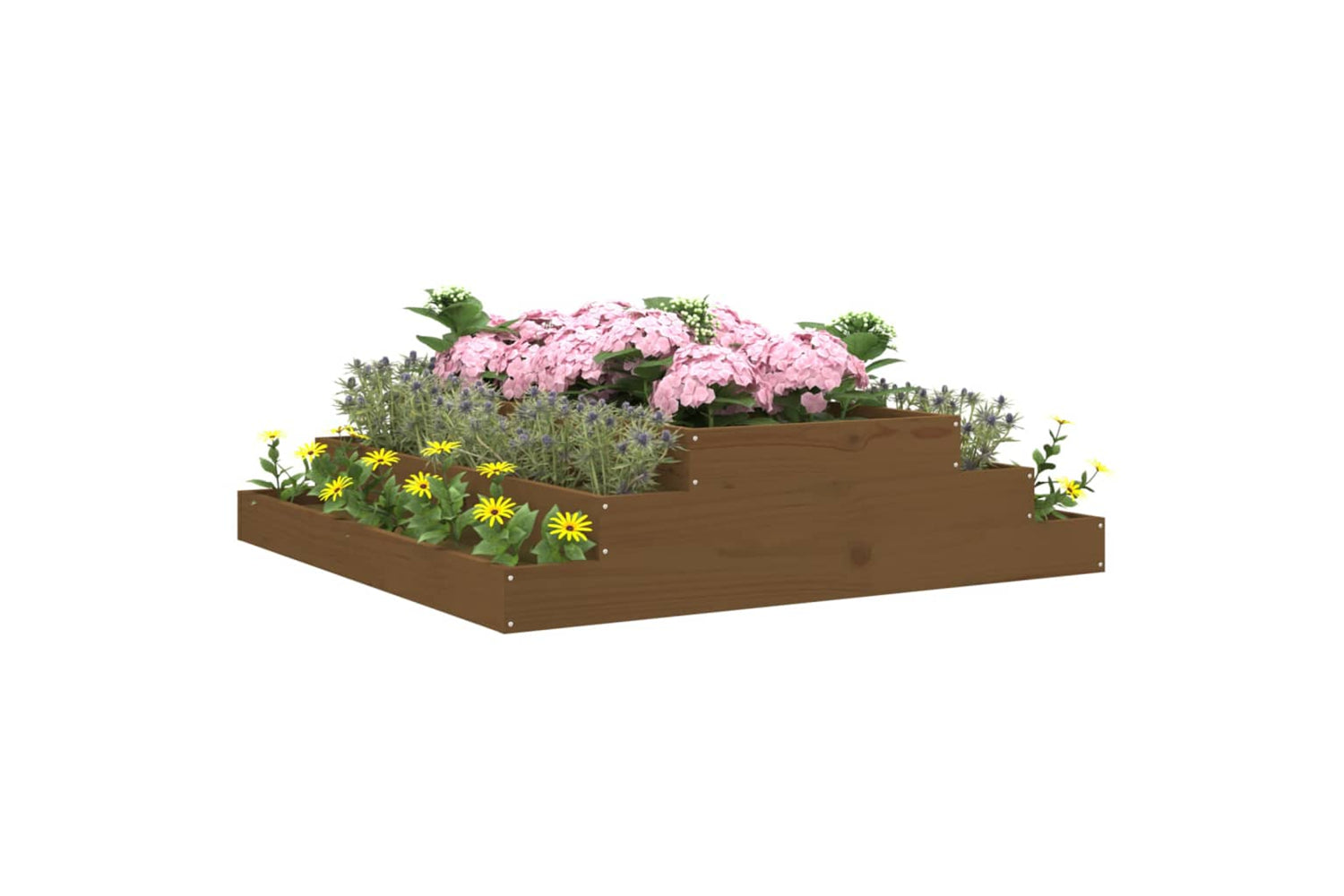 vidaXL 823902 Planter Honey Brown 110x110x27cm Solid Wood Pine-2