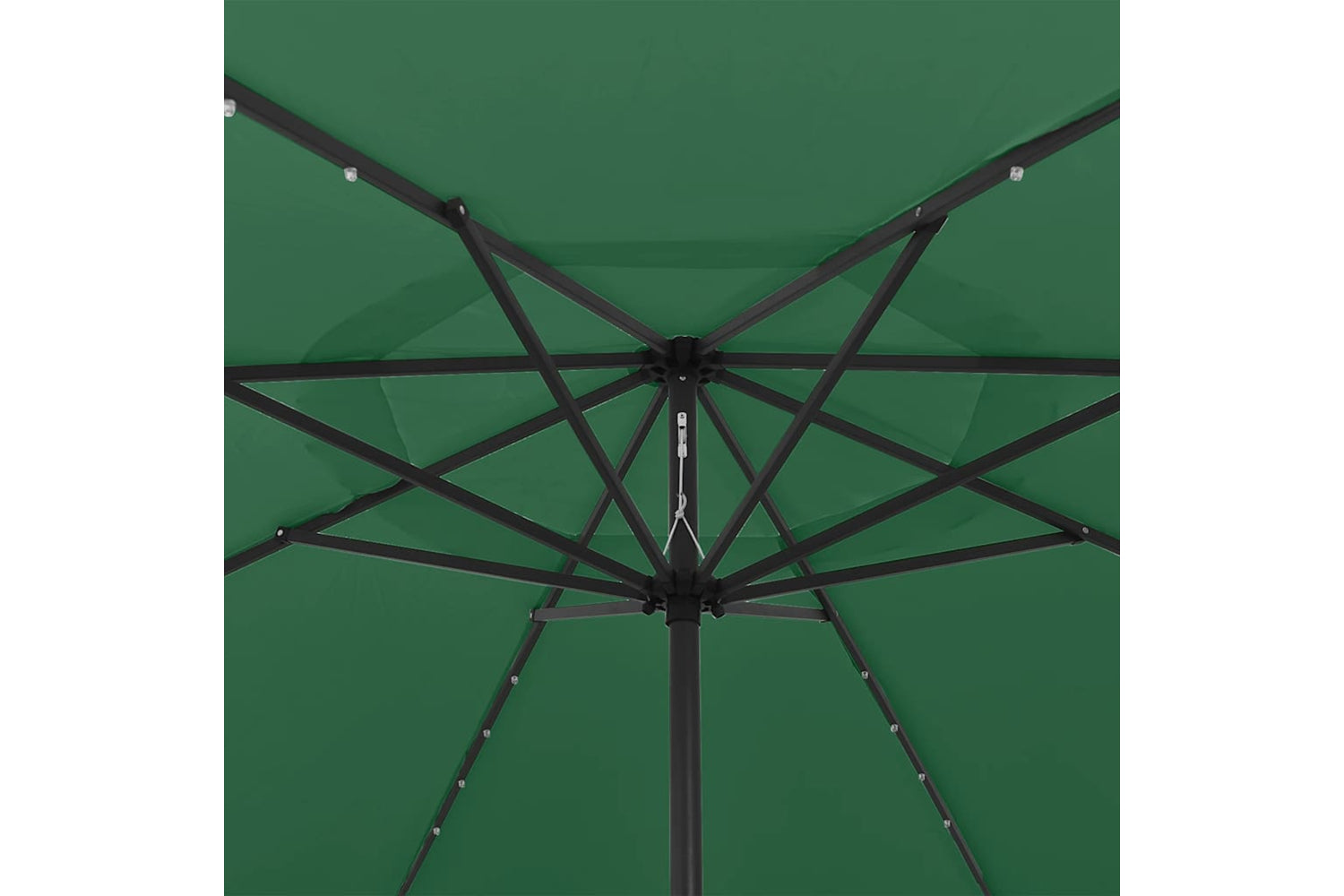 vidaXL 312531 Outdoor Parasol With Led Lights And Metal Pole 400cm Green-4