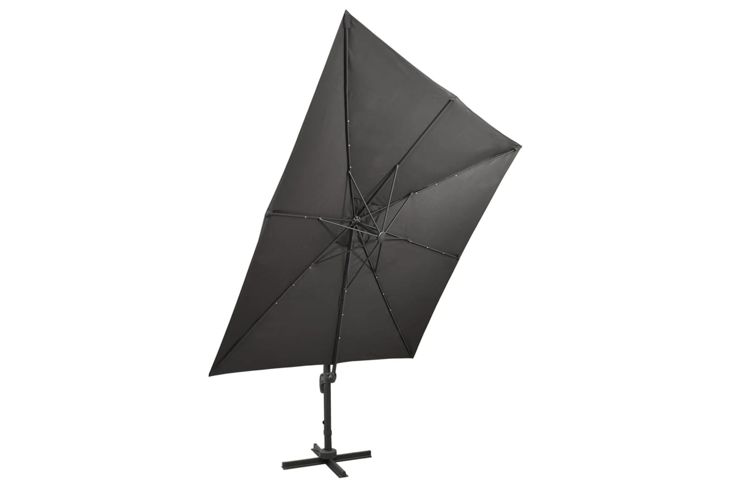 Vidaxl Cantilever Umbrella With Pole And Led Lights Anthracite 300 Cm-4