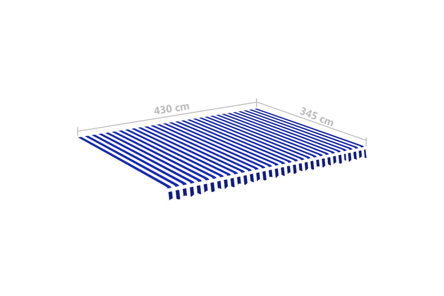 Vidaxl 311920 Replacement Fabric For Awning Blue And White 4.5x3.5 M-5