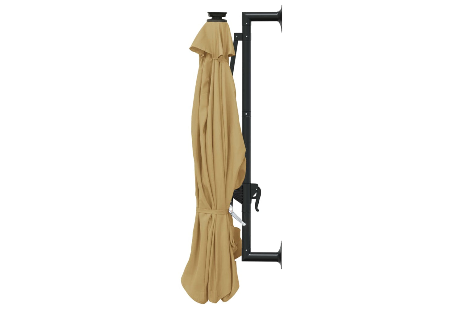 Vidaxl 312525 Wall-mounted Parasol With Leds And Metal Pole 300 Cm Taupe-5