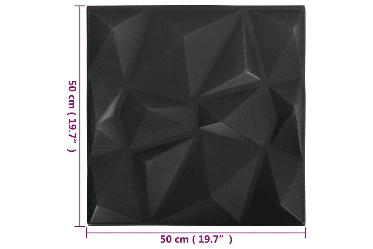 Vidaxl 3d Wall Panels 24 Pcs 50x50 Cm Diamond Black 6 MÂ²-6