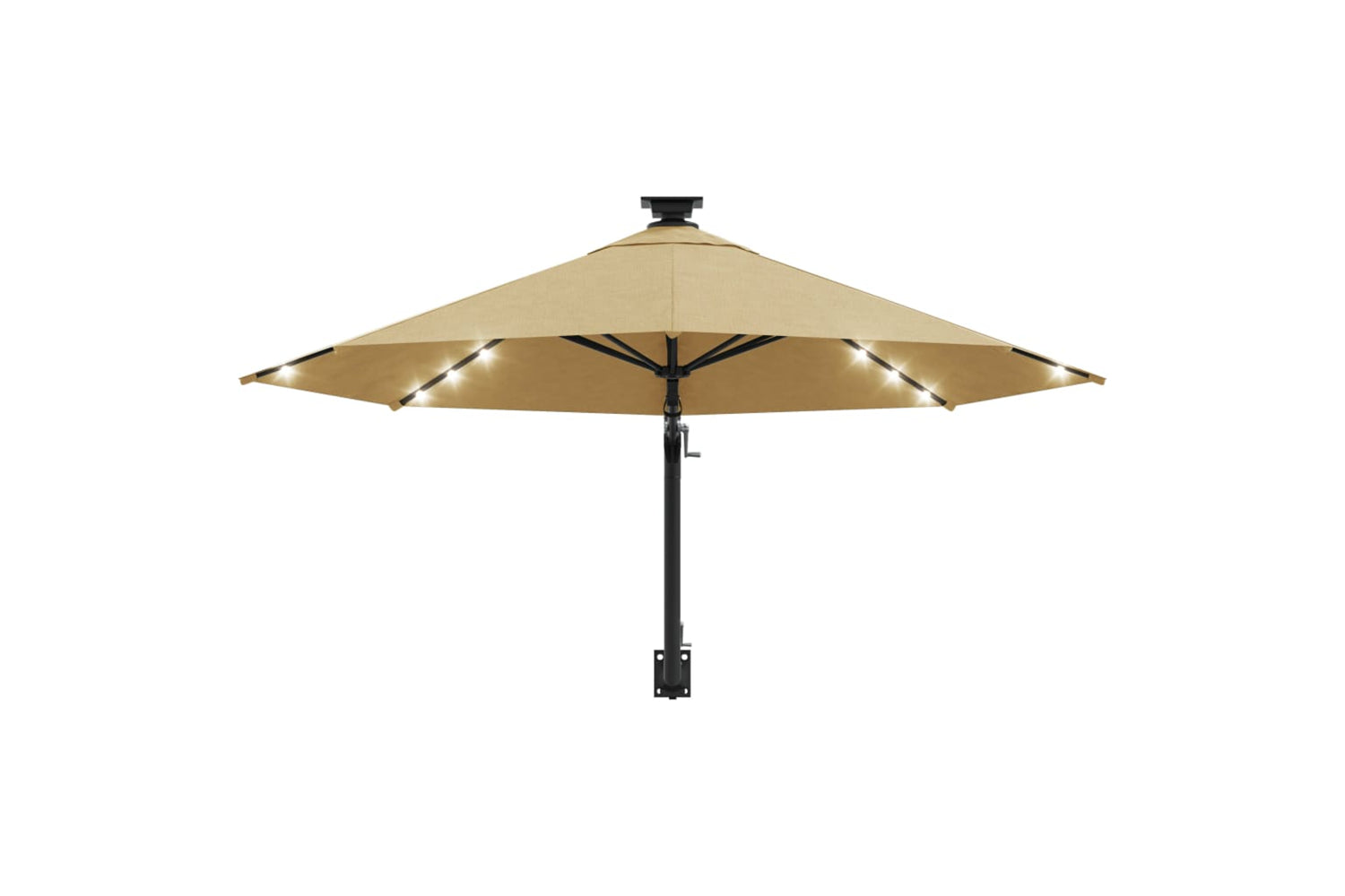Vidaxl 312525 Wall-mounted Parasol With Leds And Metal Pole 300 Cm Taupe-4