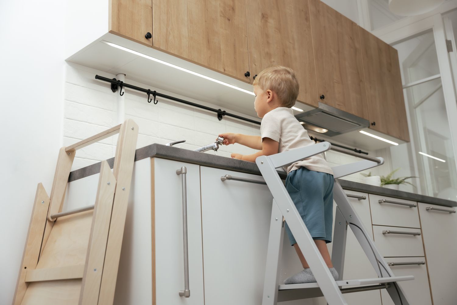 Ette Tete Foldable Helper Tower Stepnfold Gray | Helper Tower | Wood | Adjustable Height-6