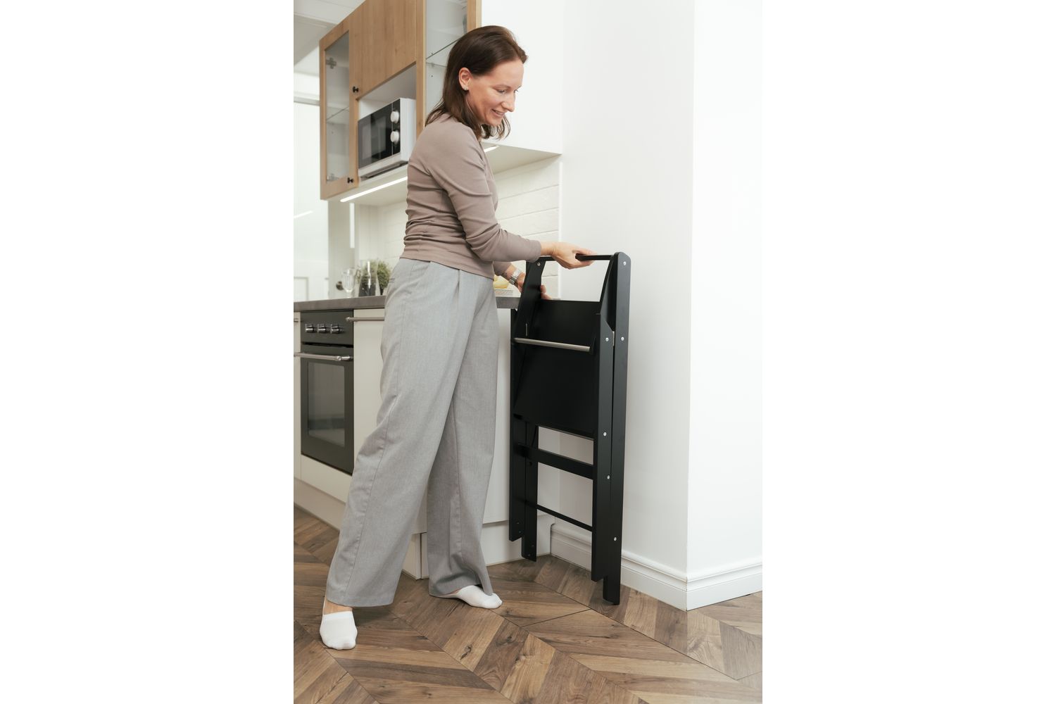 Ette Tete Foldable Helper Tower Stepnfold | Helper Tower | Wooden | Adjustable Height-10