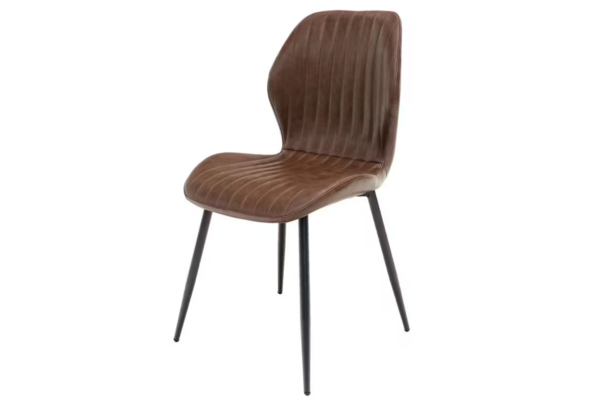 Fontana Dining Chairs | Leather | Brown | Set of 2-4