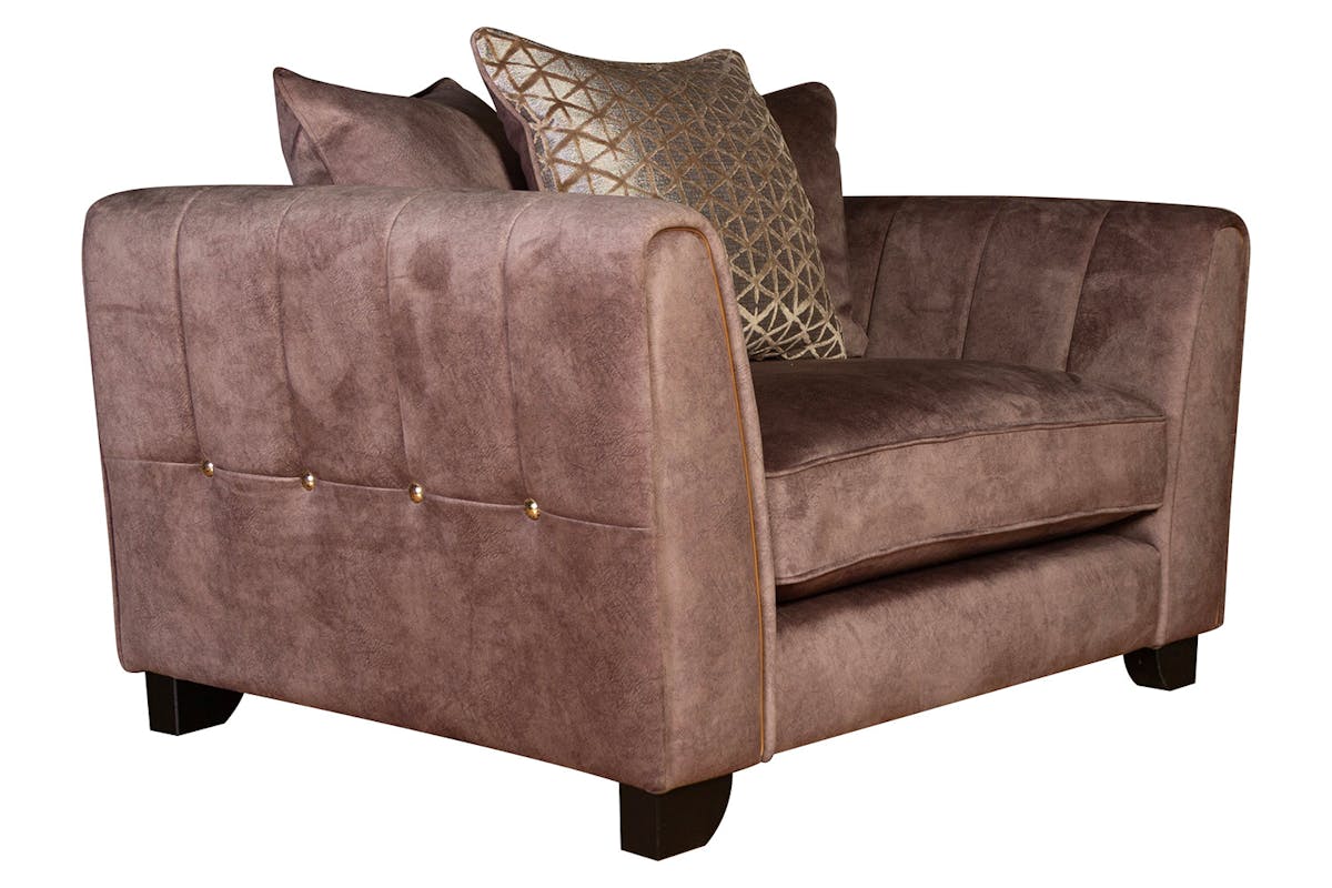 Frankie Love Seat Armchair | Fabric | Brown-4