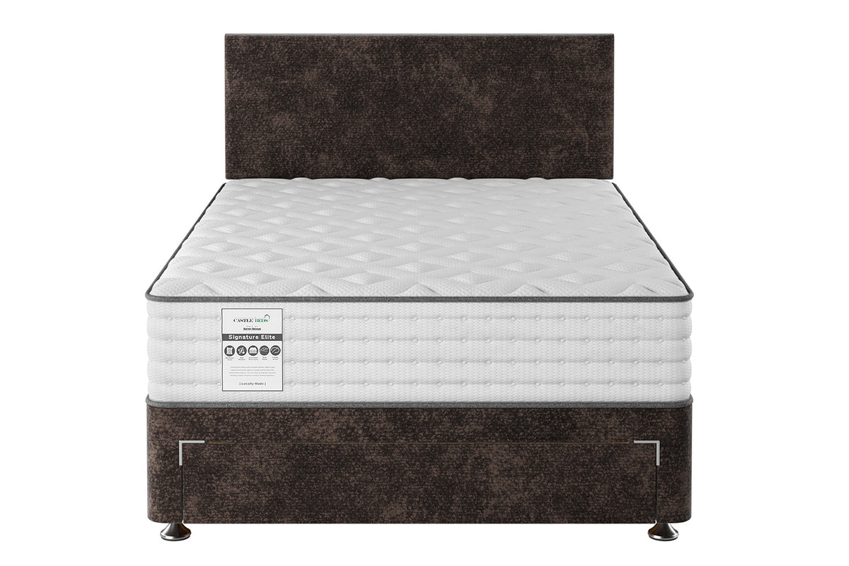Castlebeds | Signature Elite Bed Bundle End-Drawer Base | King | 5ft | Truffle