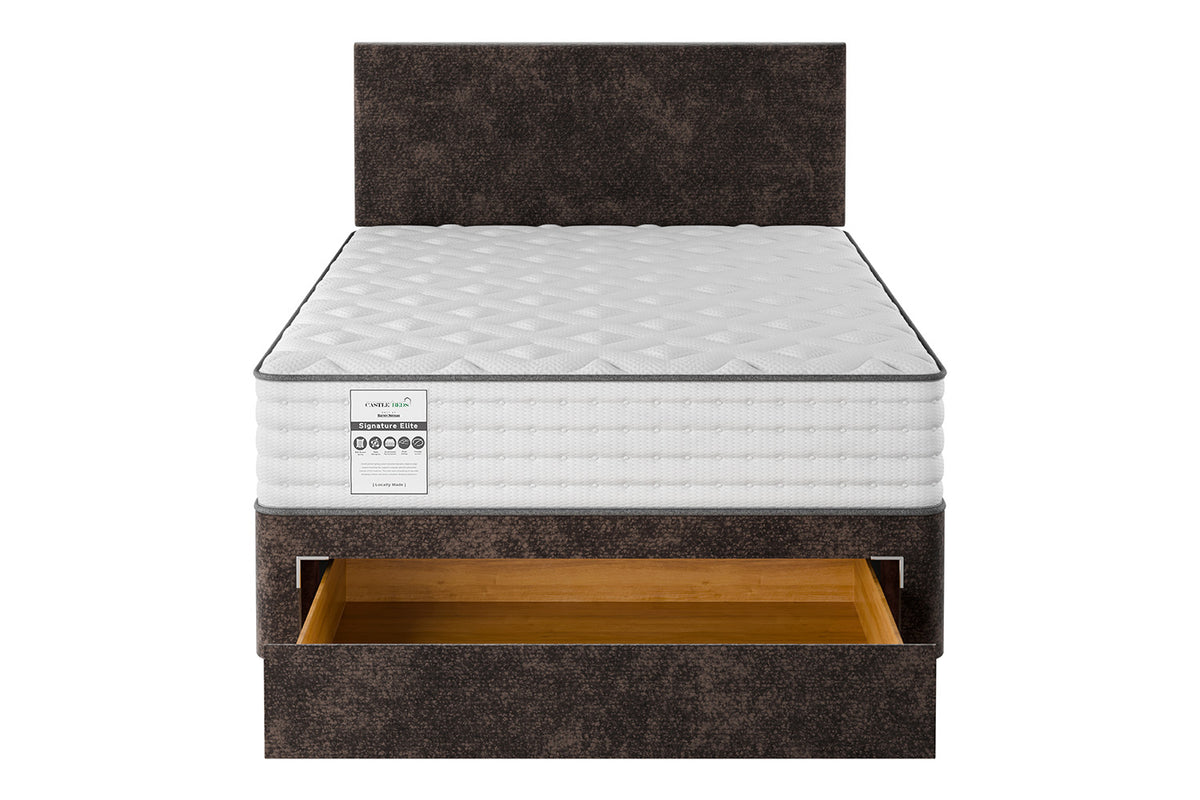 Castlebeds | Signature Elite Bed Bundle End-Drawer Base | King | 5ft | Truffle-3