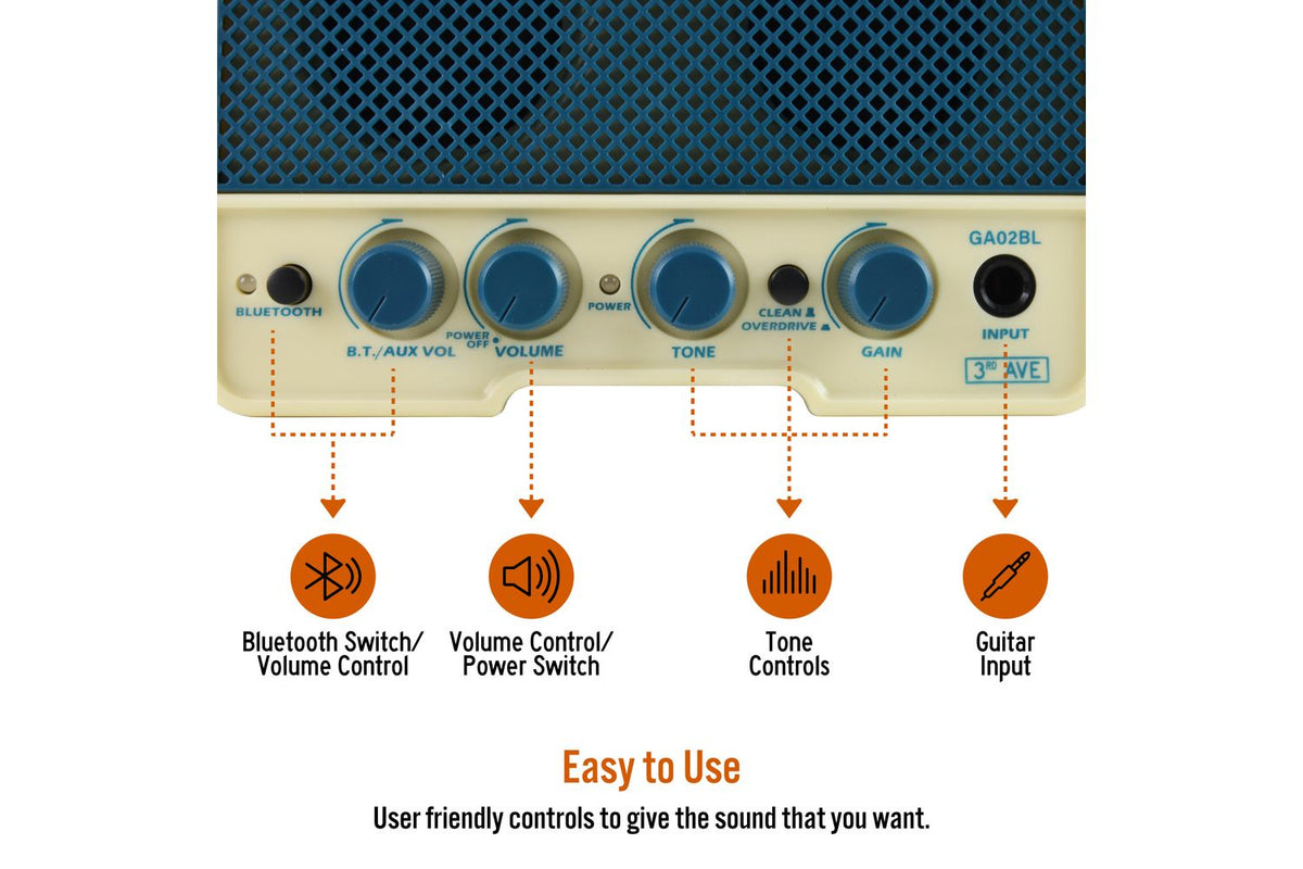 3rd Avenue Mini Guitar Amplifier Bluetooth Speaker-2