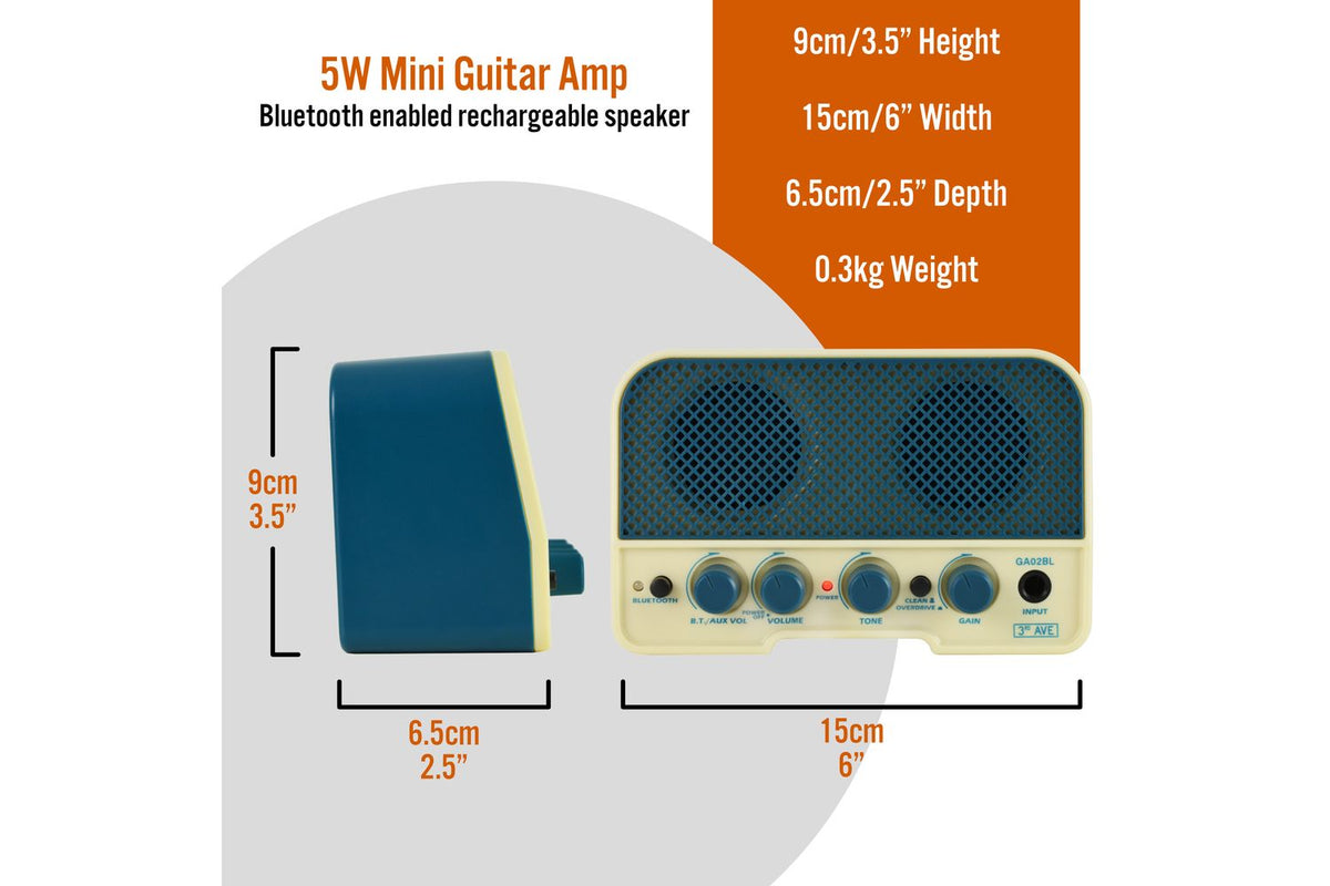 3rd Avenue Mini Guitar Amplifier Bluetooth Speaker-3