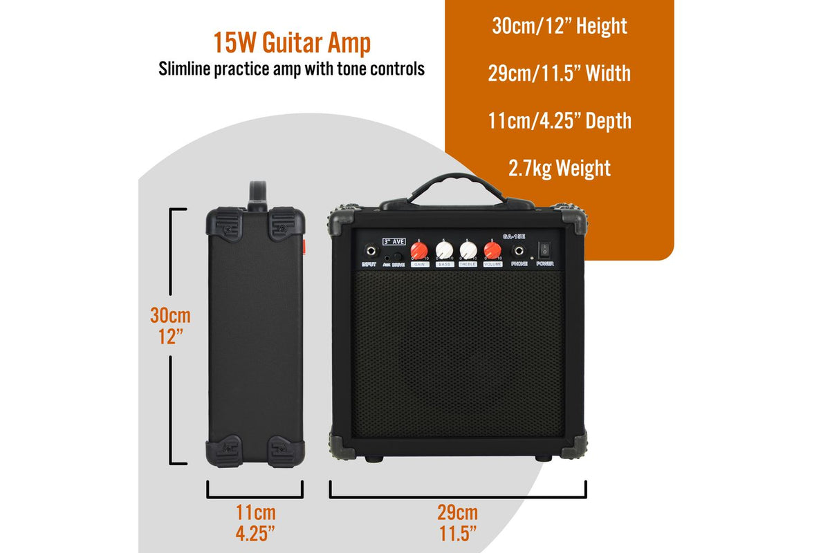 3rd Avenue 15 Watt Electric Guitar Amp-2