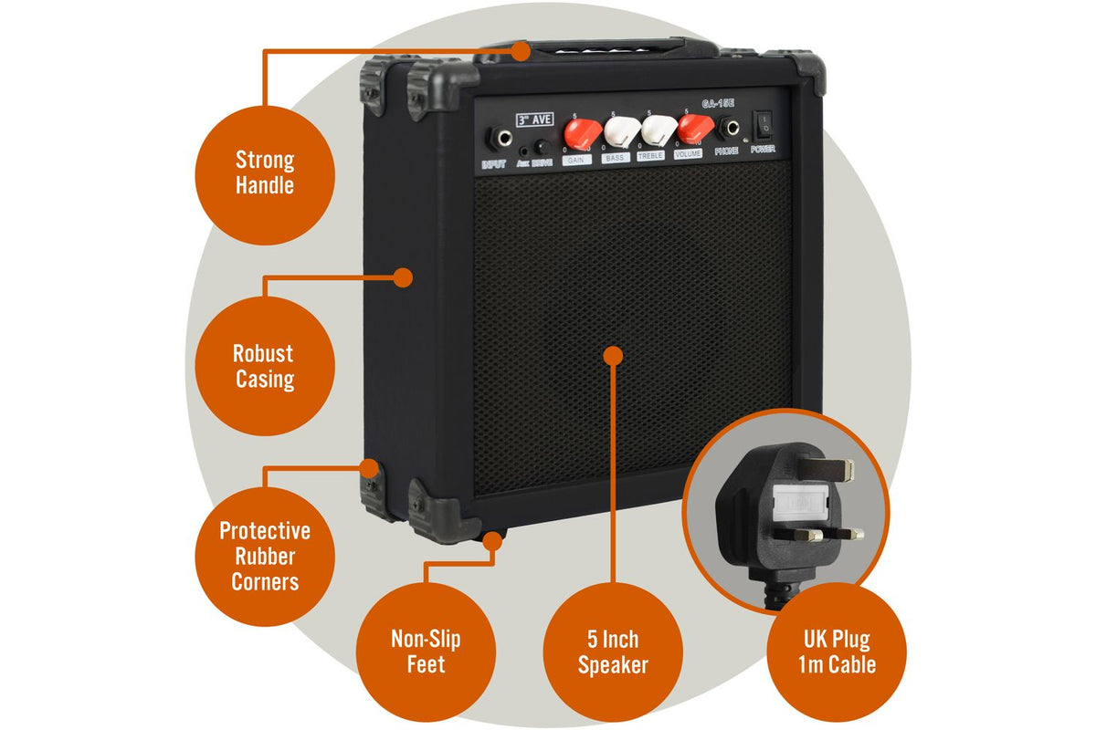 3rd Avenue 15 Watt Electric Guitar Amp-4