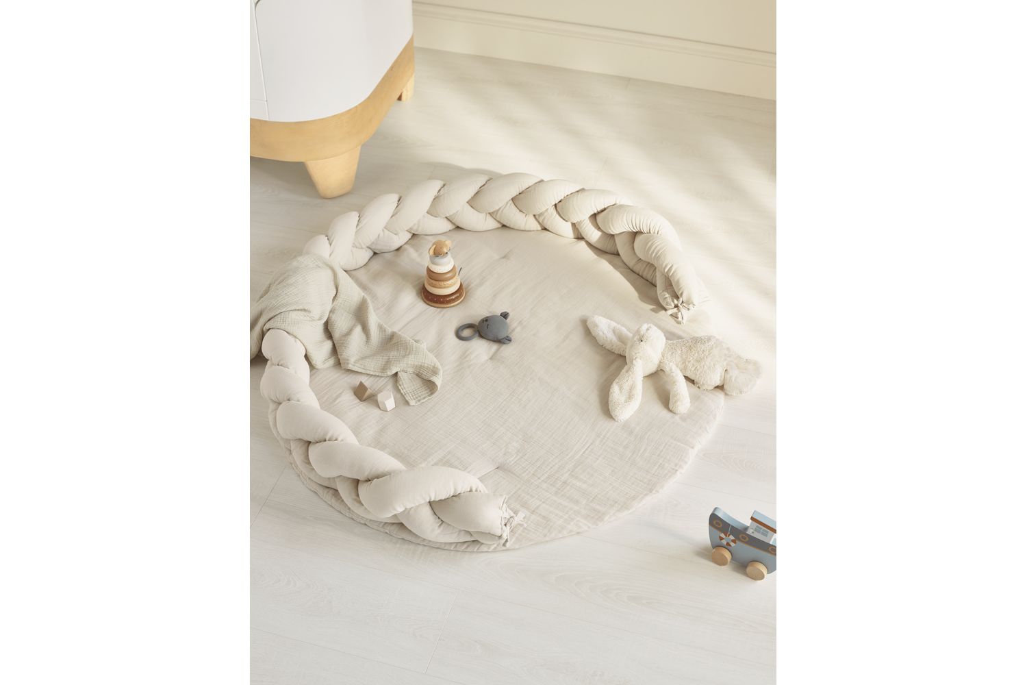 Maia Muslin Braided Pillow - Blush-3