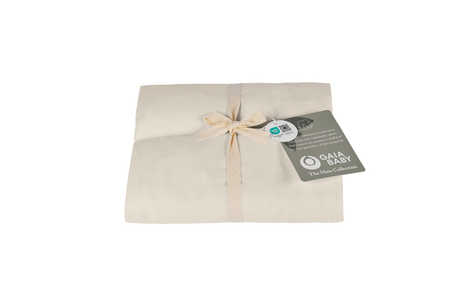 Maia Muslin Fitted Cotsheets 70140 2pk - Sand-2