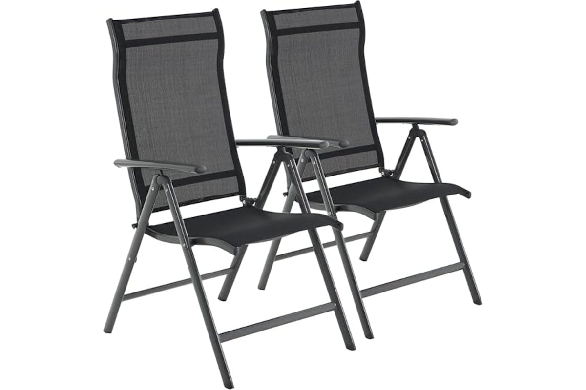Songmics Folding Garden Sun Lounger | Black | Set of 2