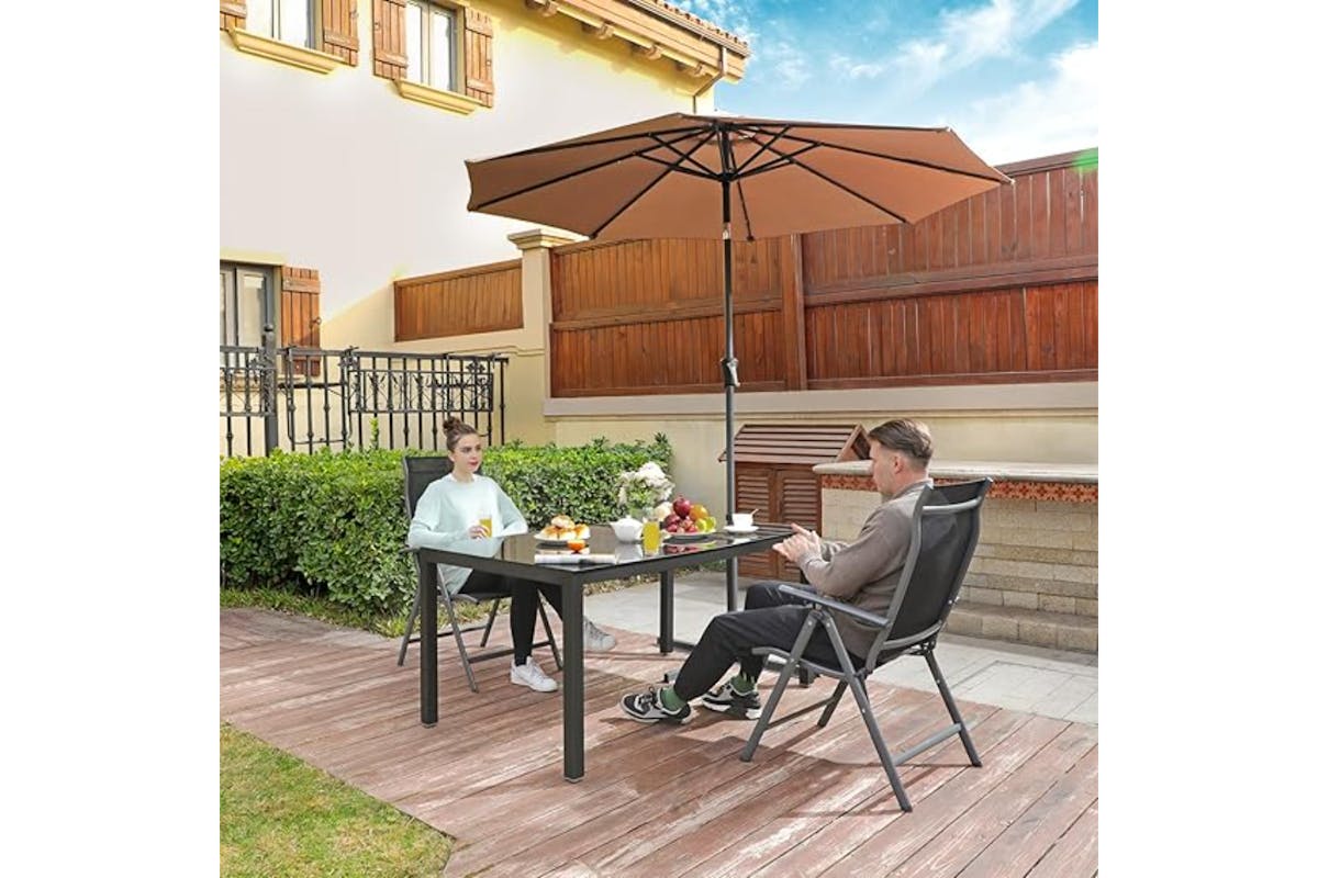 Songmics Folding Garden Sun Lounger | Black | Set of 2-2