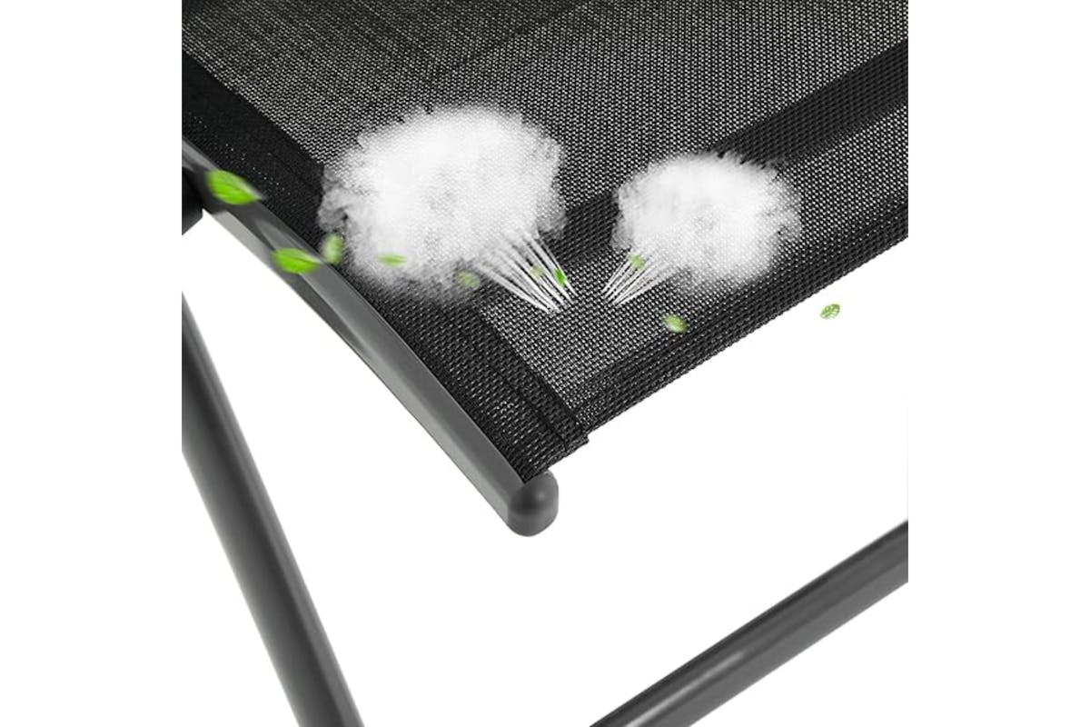 Songmics Folding Garden Sun Lounger | Black | Set of 2-4