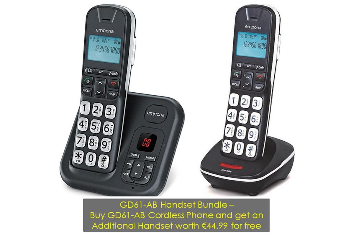 Emporia Senior Phone with Answer Machine | Black/Silver | GD-61-AB-2