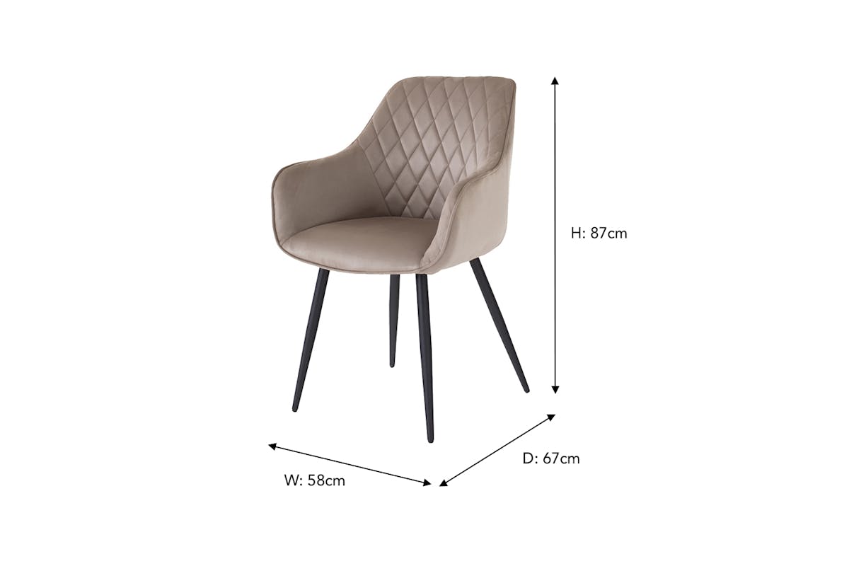 Ava Dining Chair | Faux Suede | Taupe-3