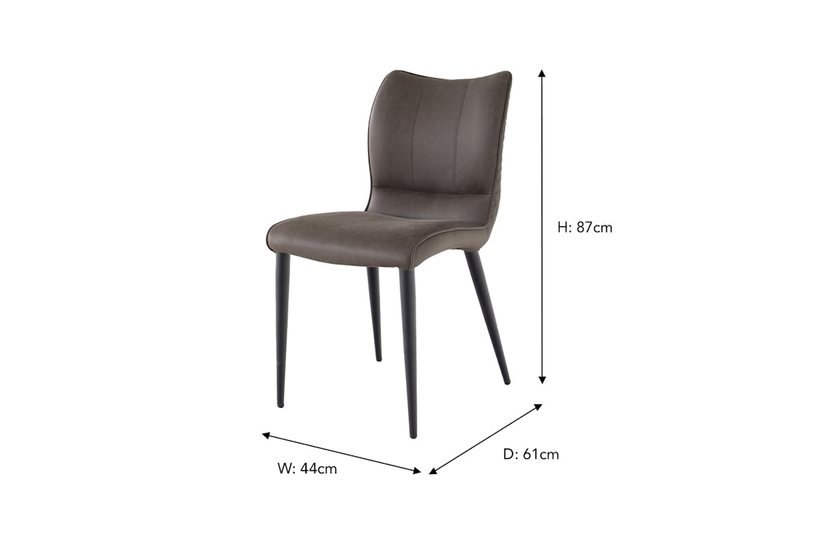 Nina Dining Chair | Faux Suede | Dark Grey-3