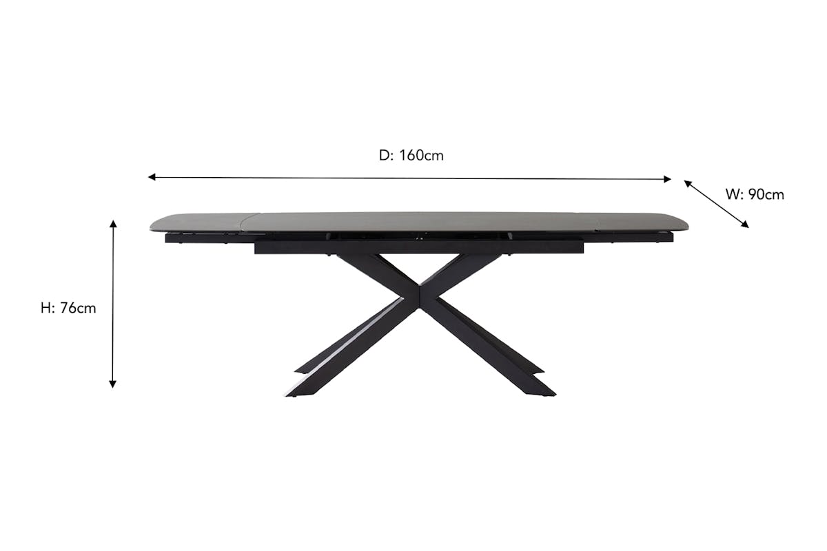 Ava Extending Dining Table | 160 - 240 cm | Black-3