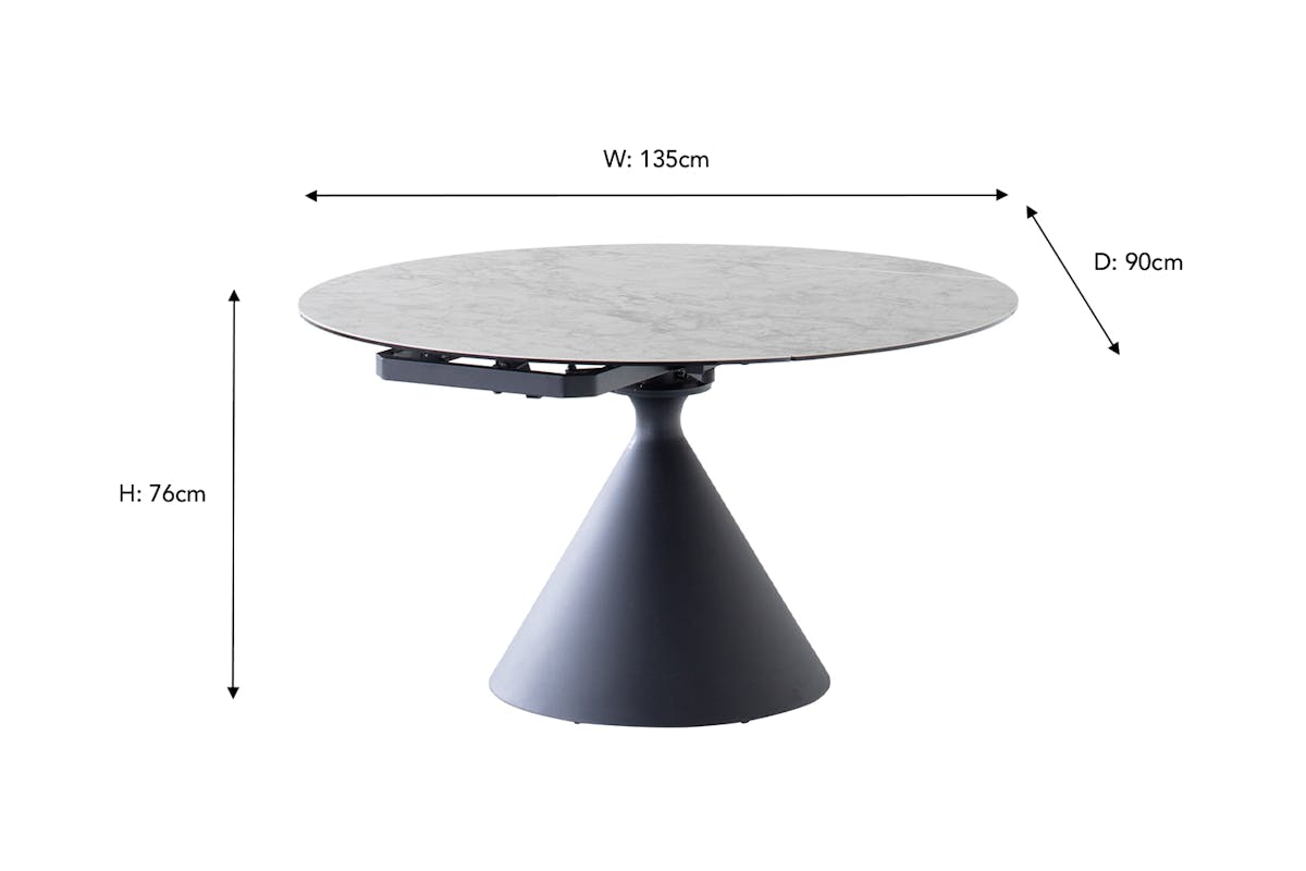 Nina Extending Dining Table | 90 - 135 cm | Beige-3