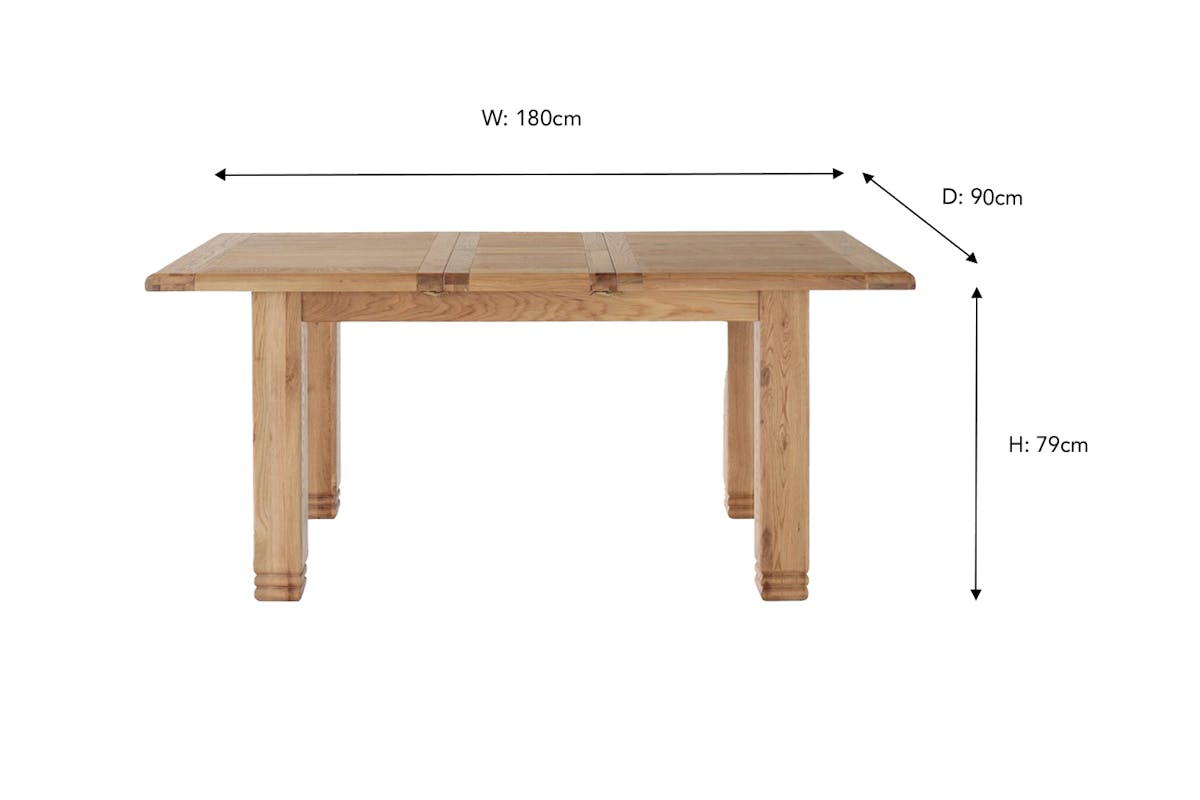 Savannah Rectangular Extending Dining Table | 140 - 180 cm | Natural-3