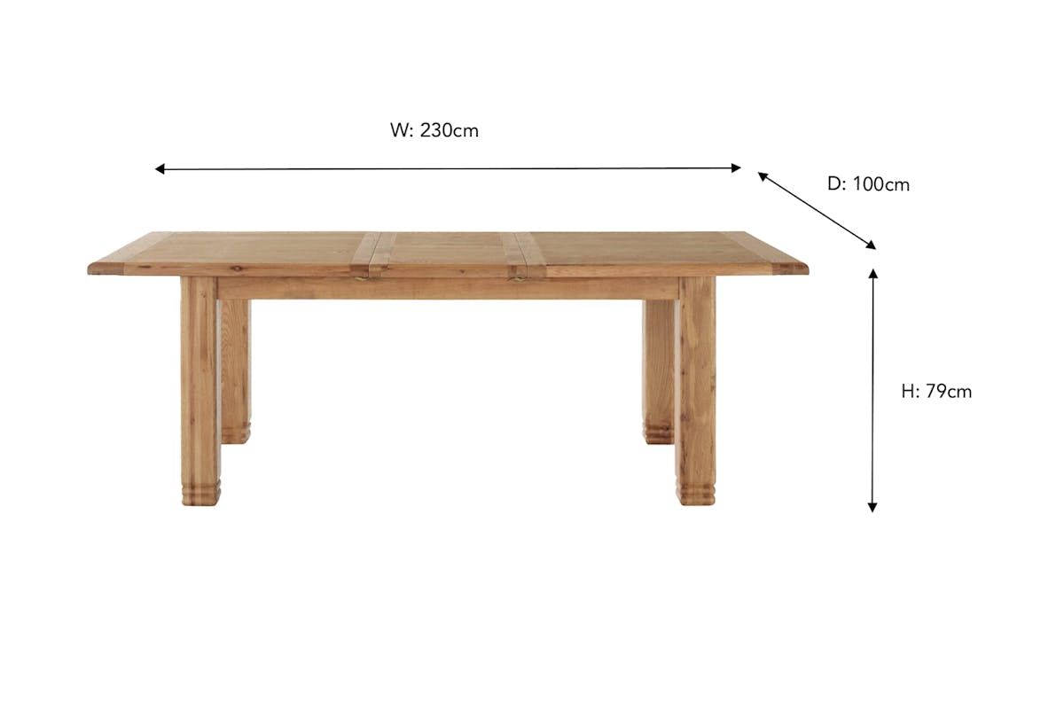 Savannah Rectangular Extending Dining Table | 180 - 230 cm | Natural-3