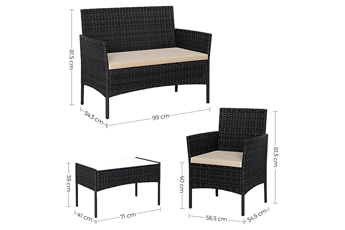 Songmics Garden Furniture Set | Black Taupe-5