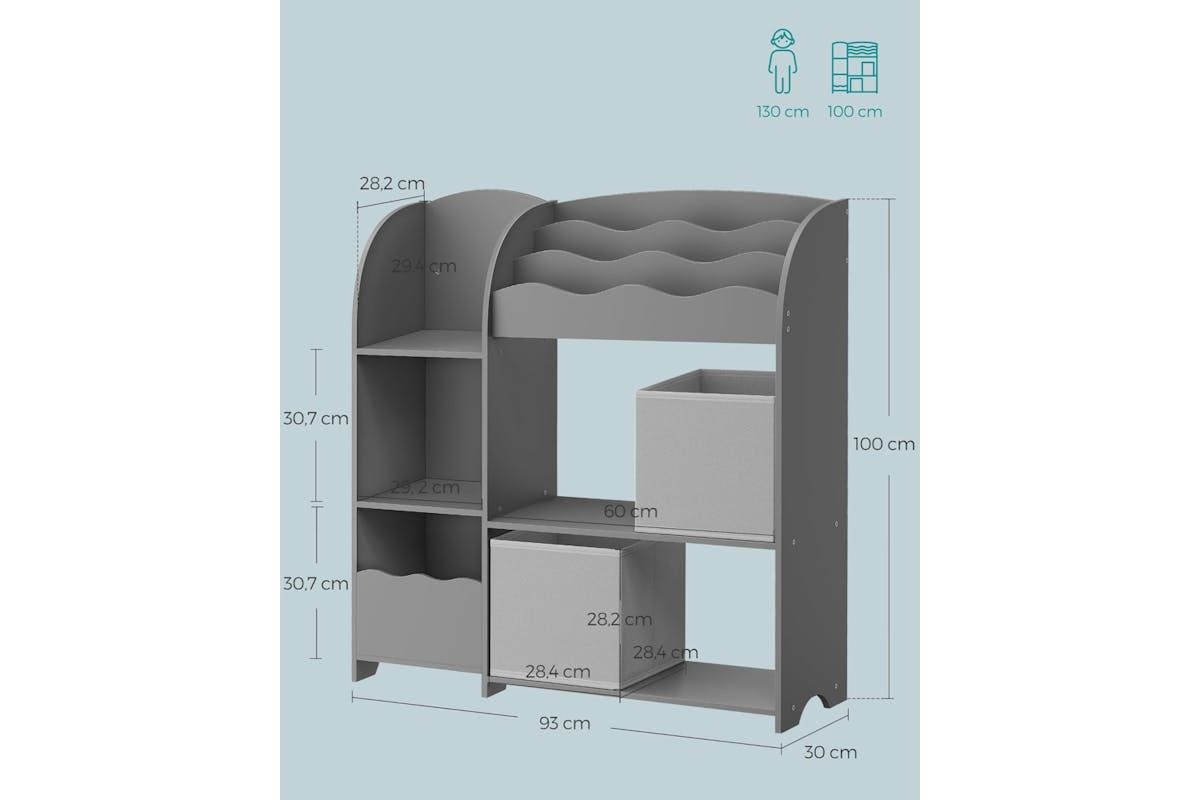 Songmics Children's Storage Shelf | Dove Grey-6