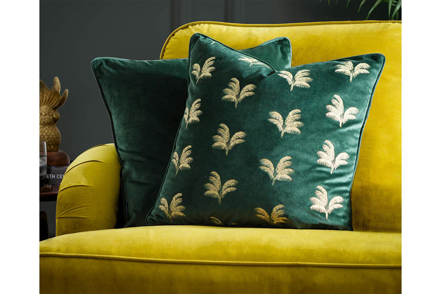 Gilded Palms Cushion | Green | 45 x 45 cm-4