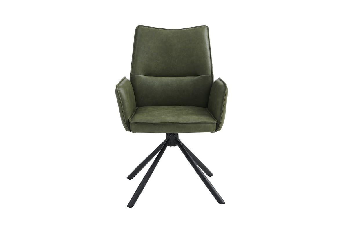 Granada Dining Chairs | Leather |  Green | Set of 2