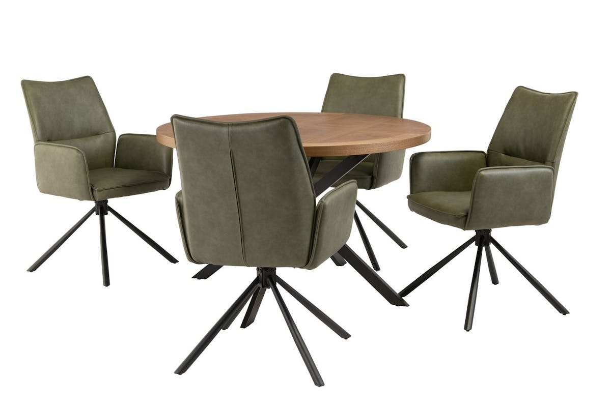 Granada Dining Chairs | Leather |  Green | Set of 2-5