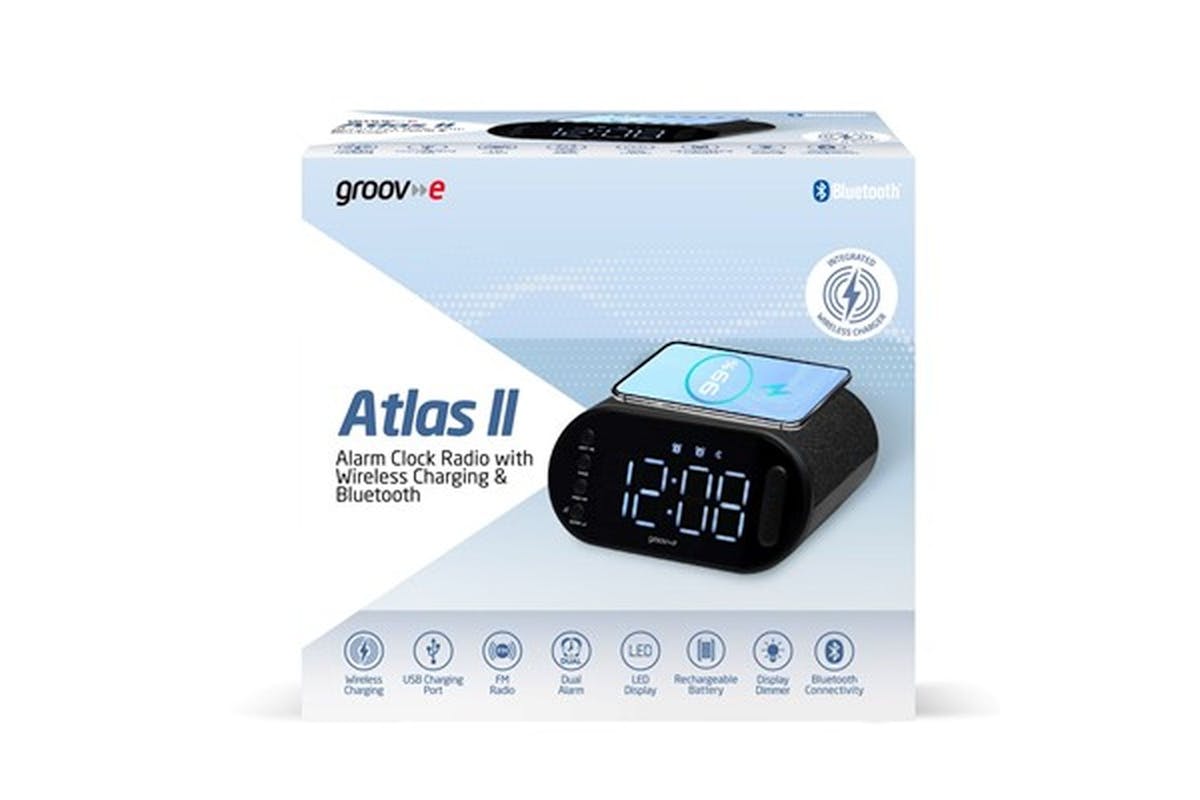 Groove Atlas Ii Bt Alarm Clock Radio | Bluetooth Enabled | Digital-3