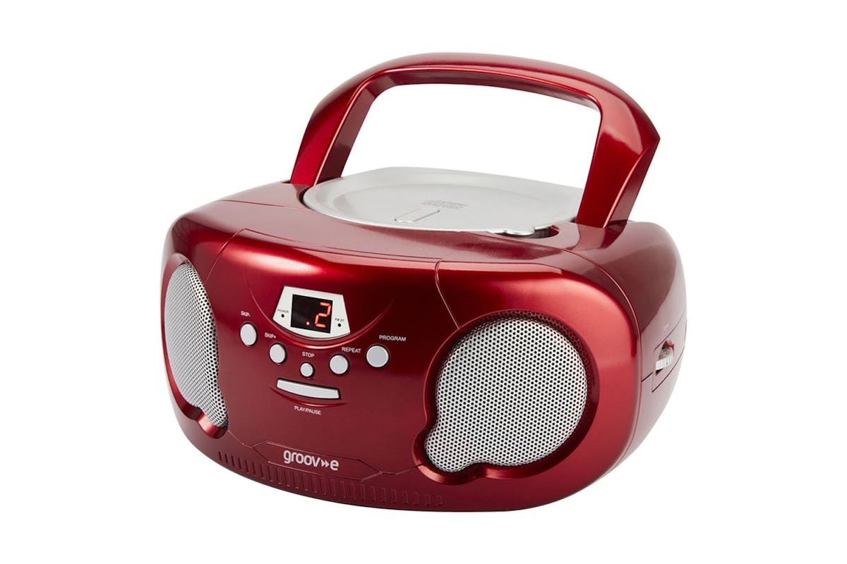 Groove Red Boombox Cd Player With Radio | Portable Cd Player-2
