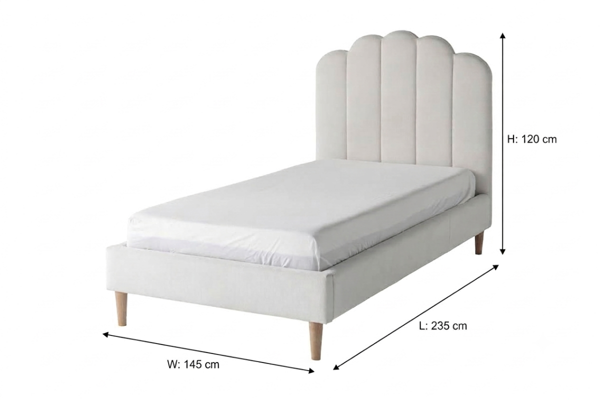 Lucy Bed Frame | Single | 3ft | Oat-3
