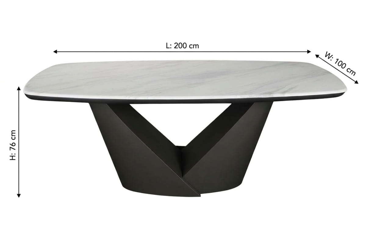 Onyx Oval Dining Table | 200 cm | White-2