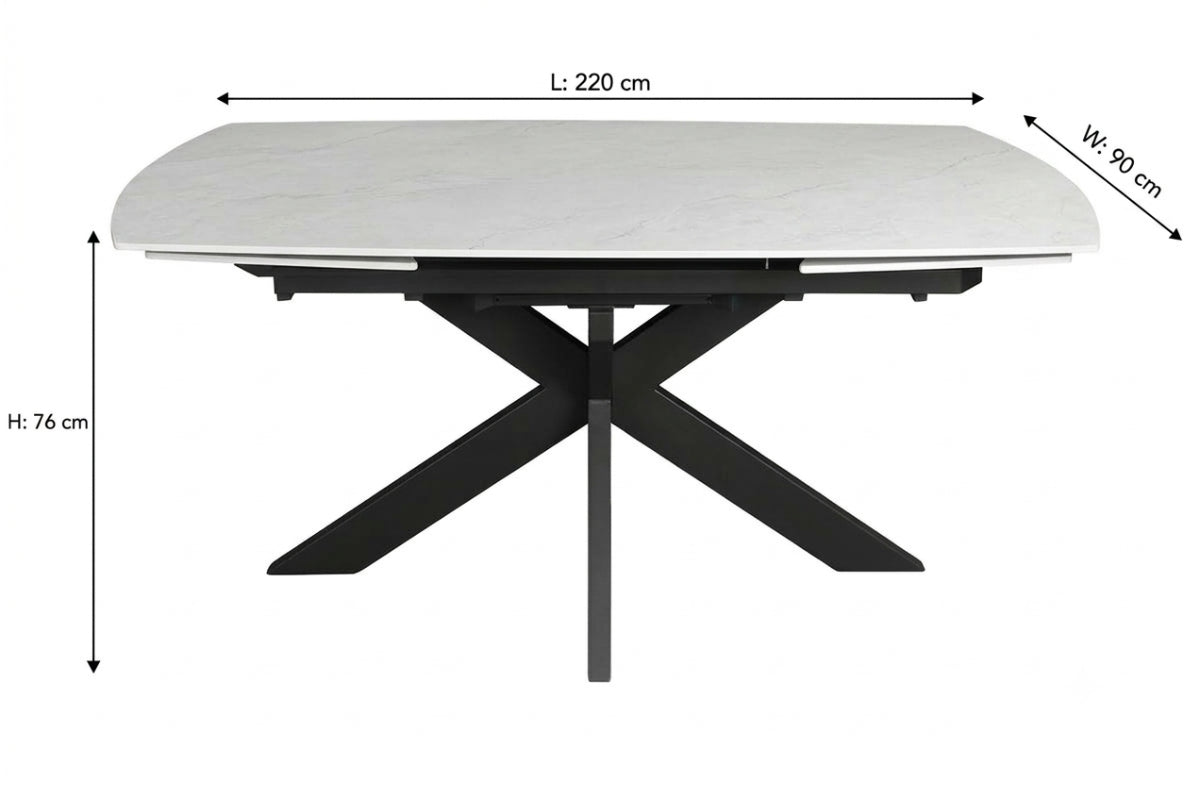Arcadia Extending Swivel Dining Table | White-2