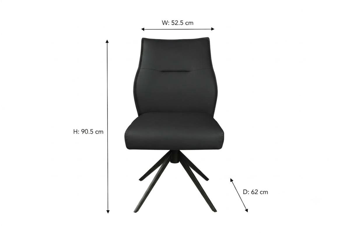 Onyx Dining Chair | Swivel | Dark Grey-2