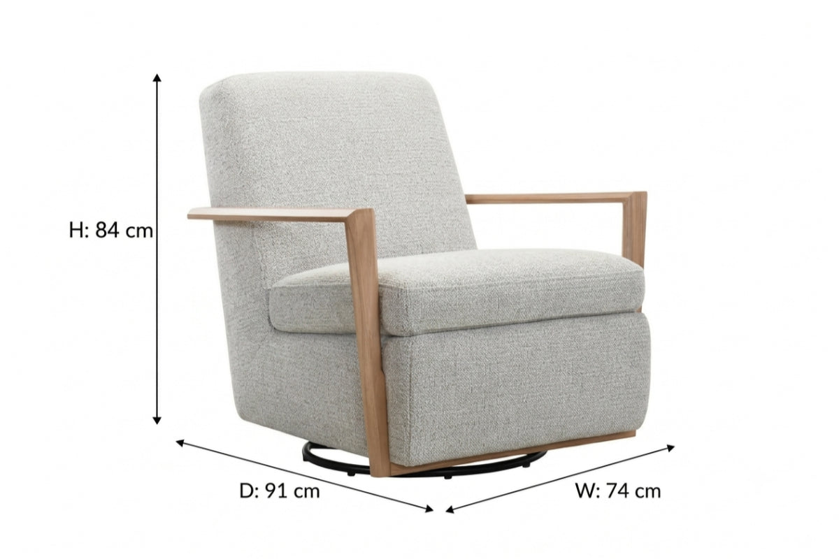 Riona Accent Chair | Swivel | Grey-2